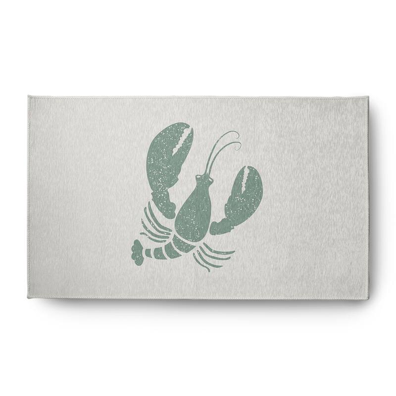 Lobster Nautical Chenille Rug - Sage and White - 3' x 5'