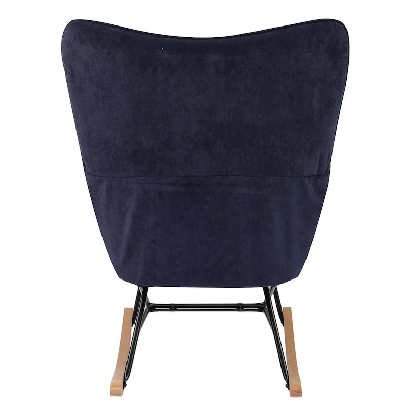 Velvet Rocking Chair Upholstered Recliner Comfy Accent Chair