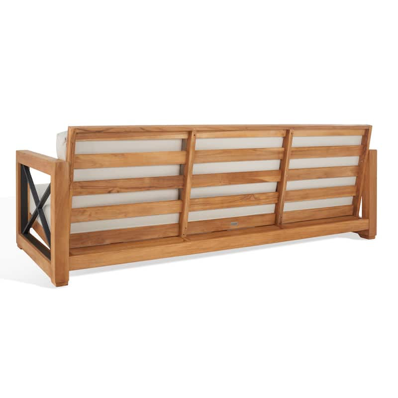 SAFAVIEH Outdoor Living Andros Teak Patio Sofa