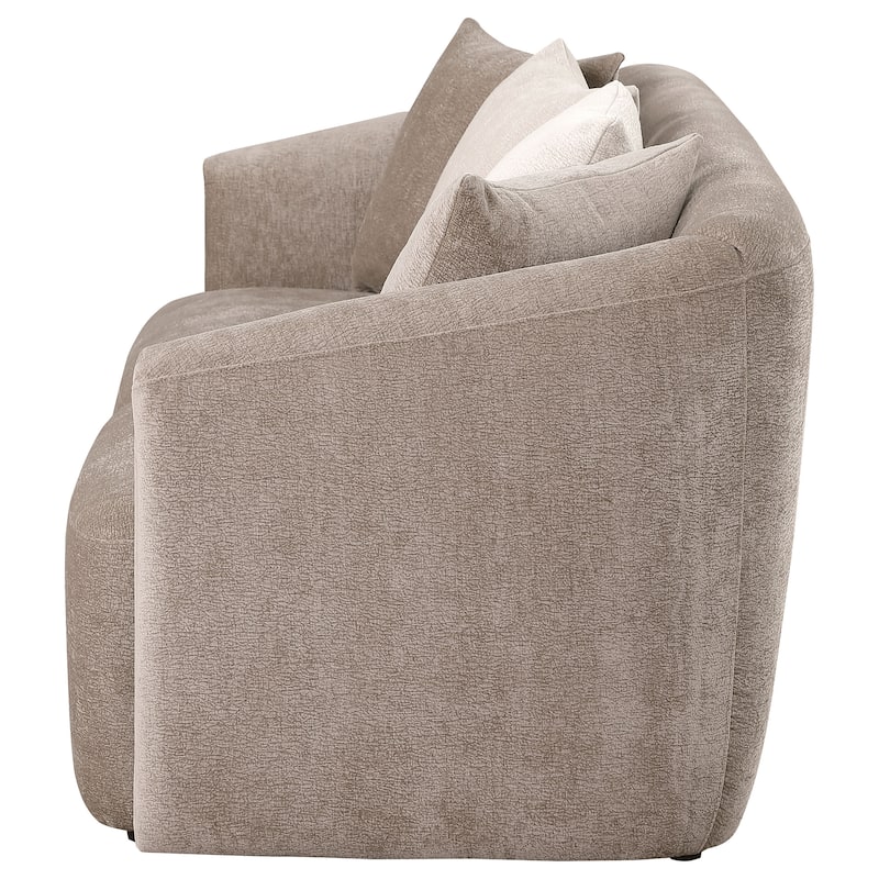 Townsend Chenille Upholstered Rolled Arm Sofa Latte - N/A