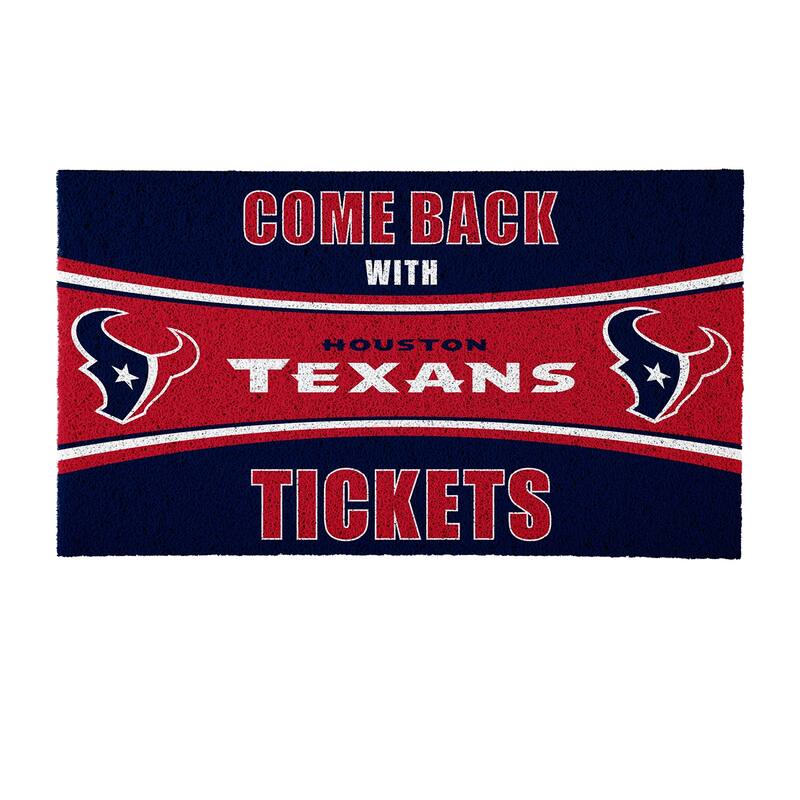 Houston Texans 28 in. x 16 in. PVC "Come Back With Tickets" Trapper Door Mat