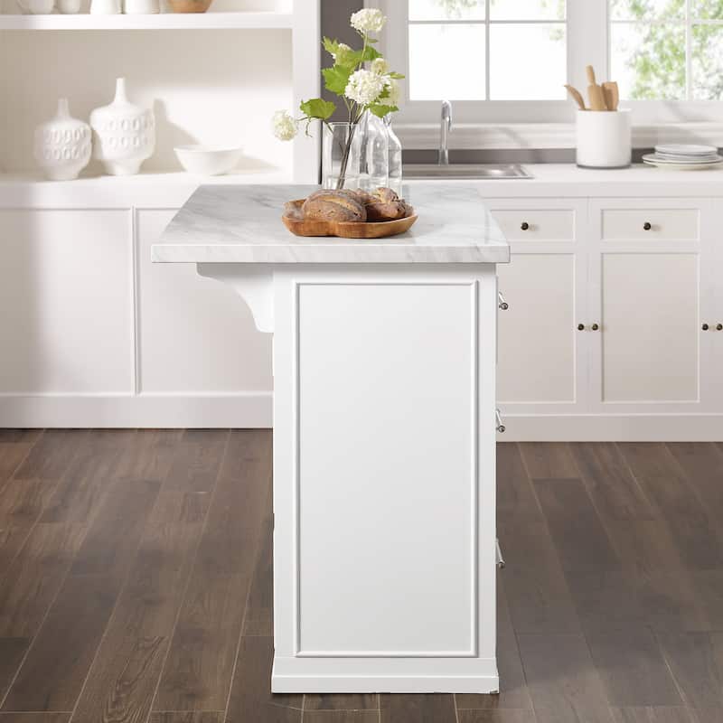 Crosley Cutler Faux Marble Top Kitchen Island - 27"d x 42"w x 36.25"h