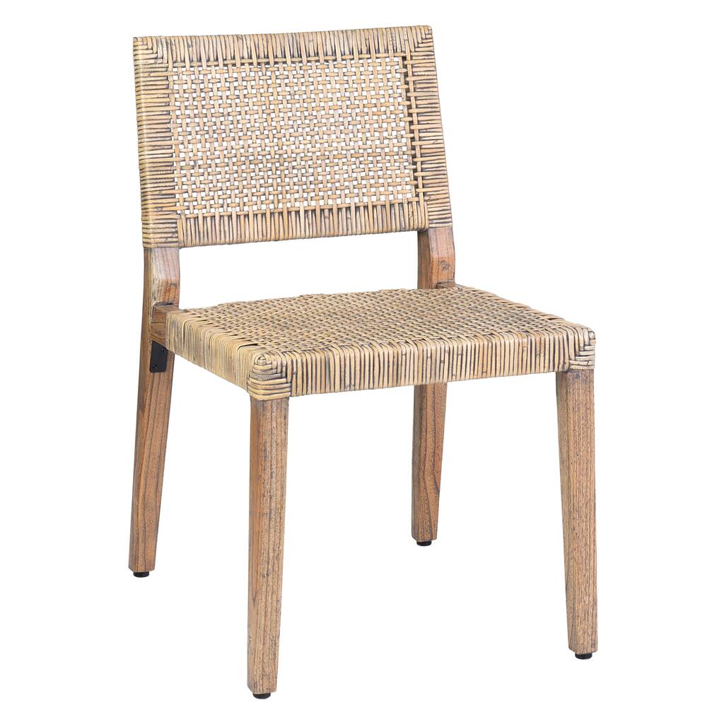 Antiqued Natural Rattan & Mindi Wood Casual Dining Chairs (Set Of 2) by East at Main