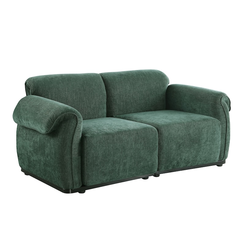 68.5" Chenille Modular Sofa - Fashionable Small Sectional with Iron Frame for Living Room, Bedroom