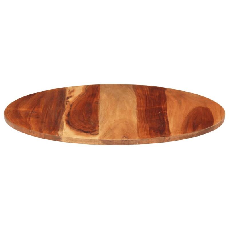 vidaXL Table Top Multicolor Solid Acacia wood 23.6 in diameter Durable - 23.6 x 23.6 x 0.6 in