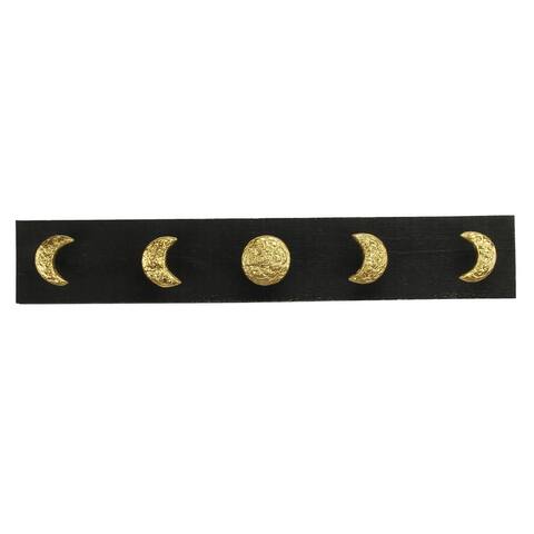 Offex Kalends Gold Moon Phase Hook Coat Hanger with 5 Hooks - 23.75"Lx3"Wx4"H