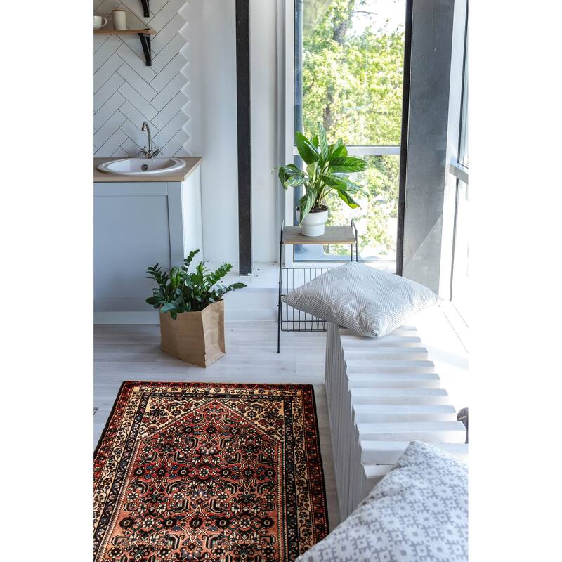 ECARPETGALLERY Hand-knotted Andelz Red Wool Rug - 3'8 x 9'10