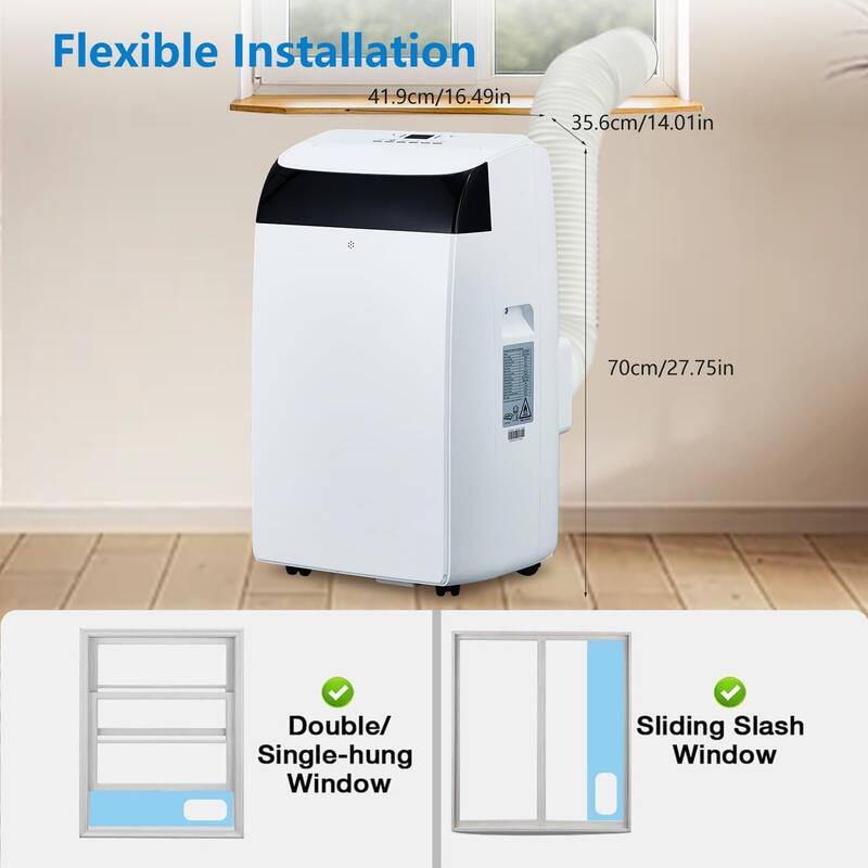 Enhanced Cooling Portable Air Conditioner - Efficient 14000 BTU, Air Conditioner whit Dual Motors