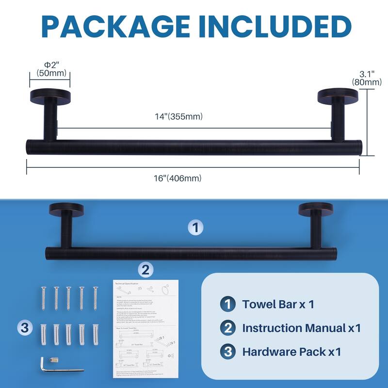 WOWOW Mutiple Length Wall Mounted Stainless Steel Towel Bar