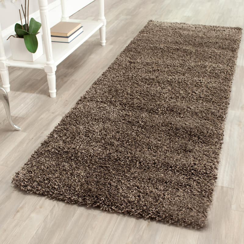 SAFAVIEH California Premium Shag Izat 2-inch Thick Area Rug - 2'3" x 15' Runner - Mushroom