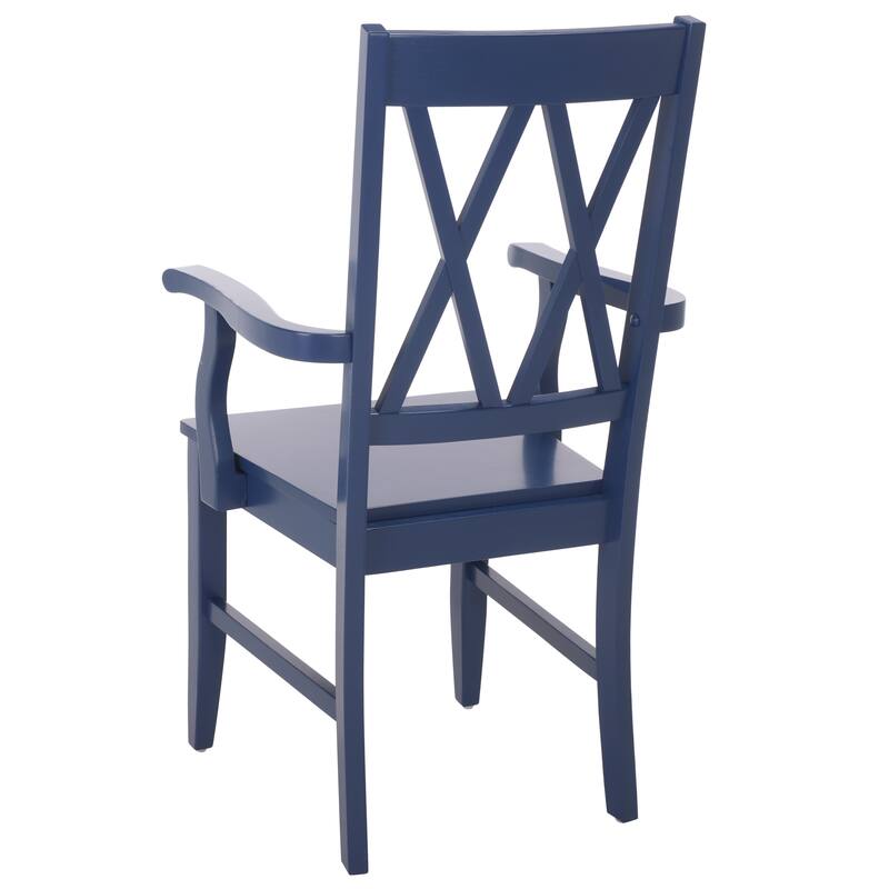 SAFAVIEH HOME Yelena Double X-Back Arm Chair - 18"W x 22"D x 39"H