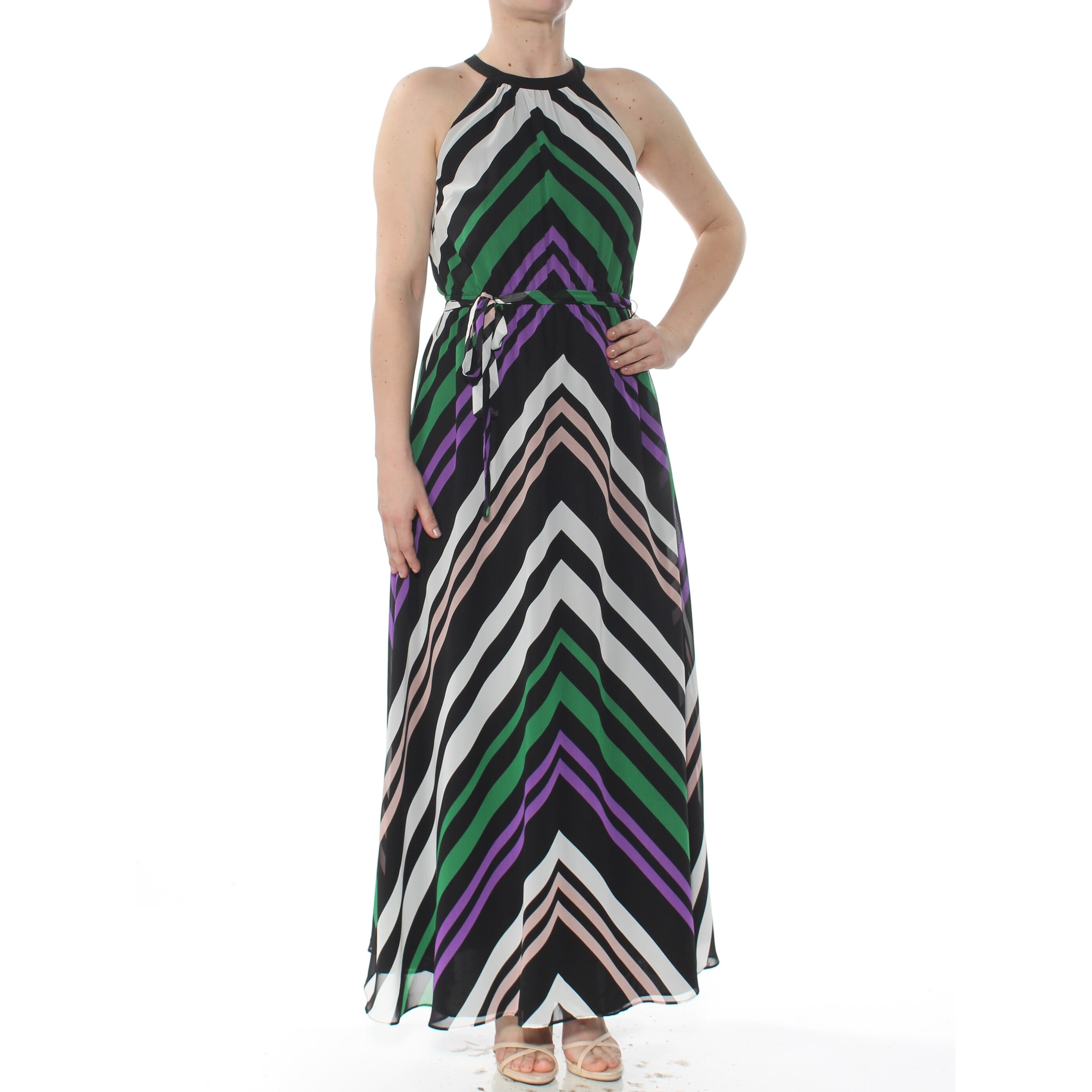 black halter maxi dress