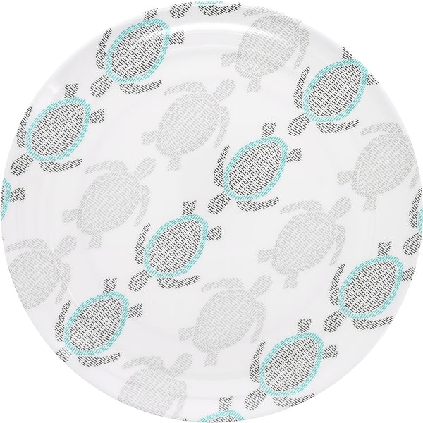 slide 2 of 4, Pavilion Beach Themed Melamine Dinner Plates (Set of two) - 10.5" 10.5"