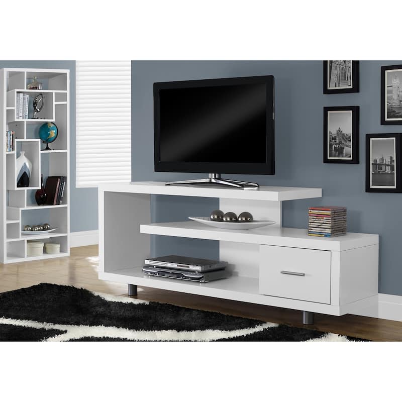 Modern 60" TV Console, Art-Deco Design with Storage Cabinet, Media Entertainment Center for Living Room/Bedroom