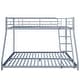 preview thumbnail 16 of 14, Metal Twin over Full Bunk Bed with Diamond-Shaped Rungs, Full-Length Guardrails