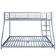 preview thumbnail 8 of 6, Silver Metal Twin over Full Bunk Bed with Diamond-Shaped Rungs, Full-Length Guardrails