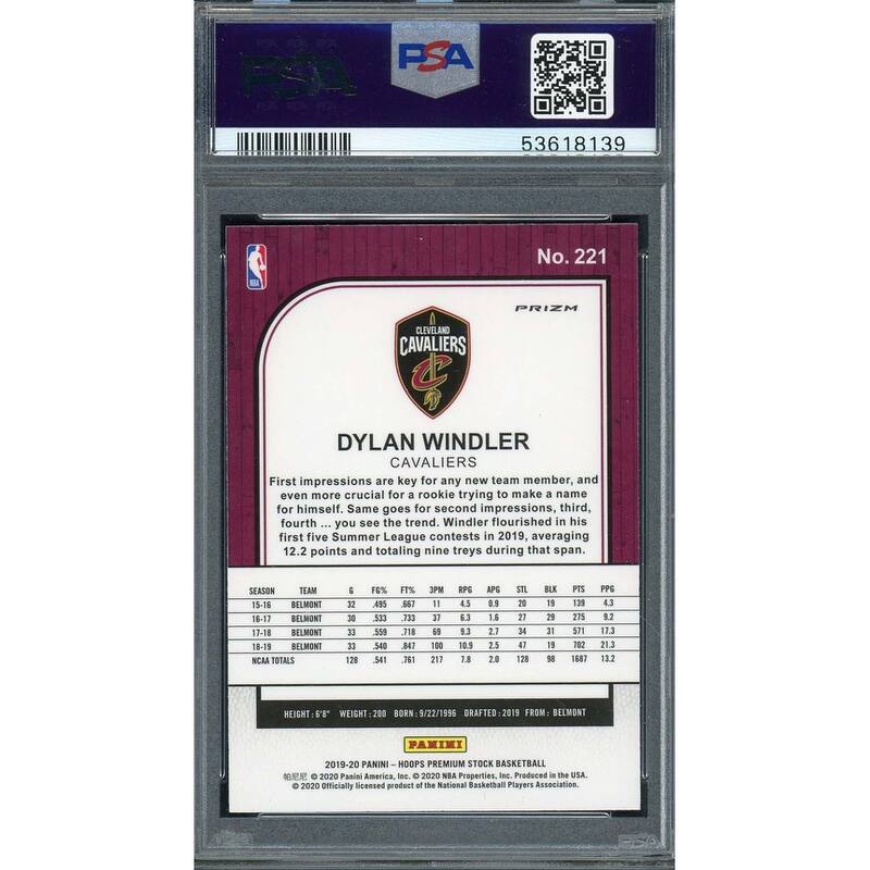 Dylan Windler 2019 Panini Hoops Premium Stock Pulsar Rookie Card #221 PSA 10 - 8'6" x 11'6"