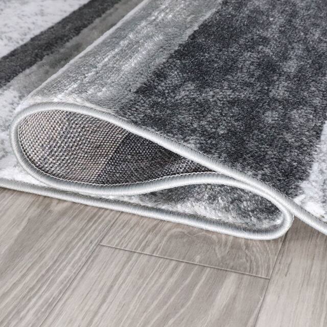 Miranda Haus Geometric Modern Patchwork Polypropylene Indoor Area Rug