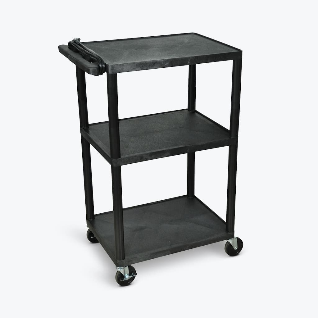 42"H Utility Cart - Three Shelves with Electric