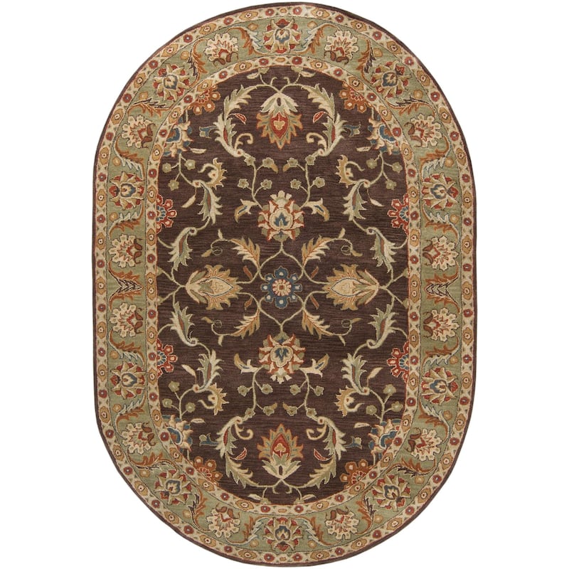 Livabliss Caesar Hand Tufted Traditional Border Wool Area Rug
