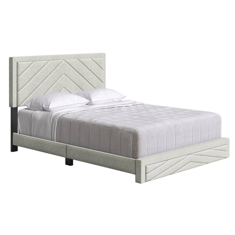 Boyd Sleep Barcelona Diagonal Linen Upholstered Platform Bed Frame