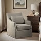 preview thumbnail 50 of 62, Martha Stewart London Upholstered Skirted Swivel Armchair with Lumbar Pillow