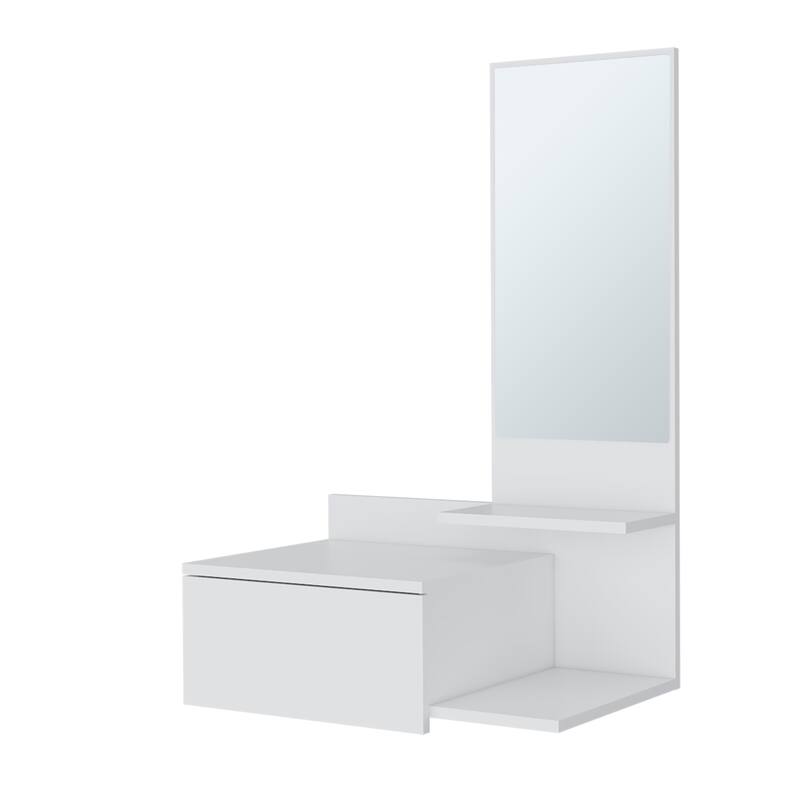 Elgin Floating Vanity with Included Mirror, White