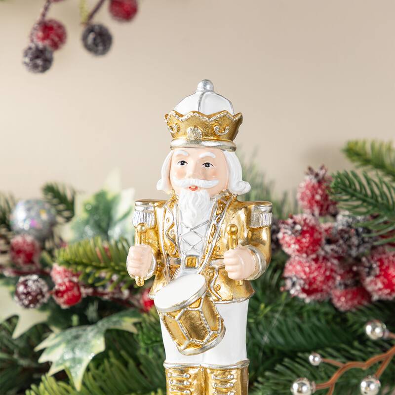 Glitzhome Set of 2 Christmas Resin Nutcracker Stocking Holder