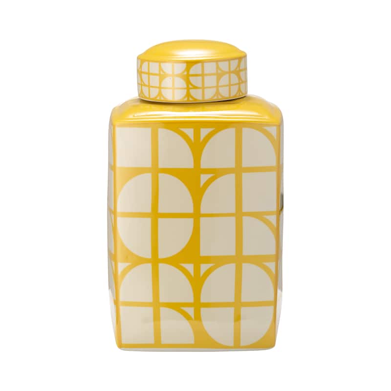 Sagebrook Home Ceramic Square Jar with Lid