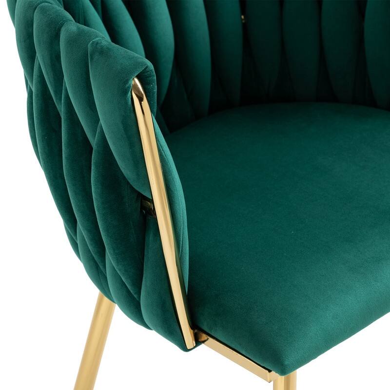 SEYNAR Modern Glam Velvet Dining Side Chair Set of 2 with Gold Metal Frame