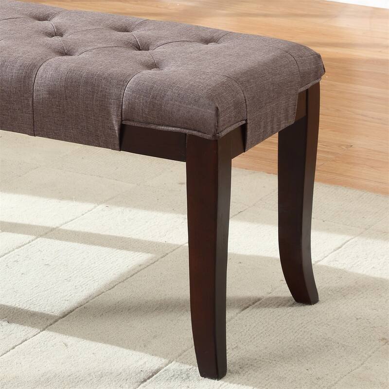 Linon Tufted Bench, Fabric/Faux Leather