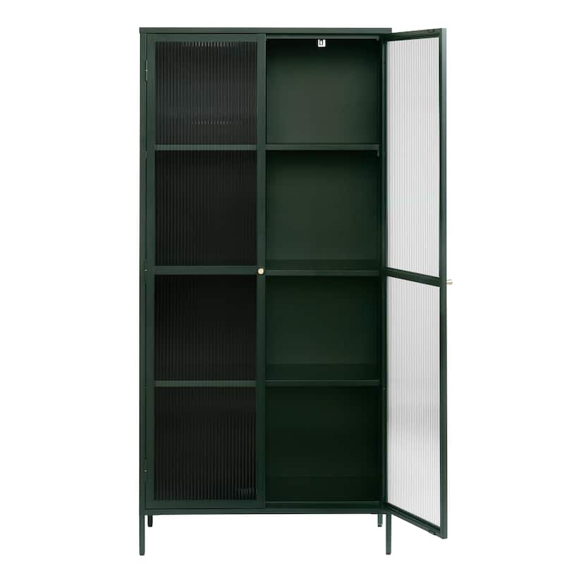 Rye Studio Brianne Metal & Glass 75" Display Cabinet