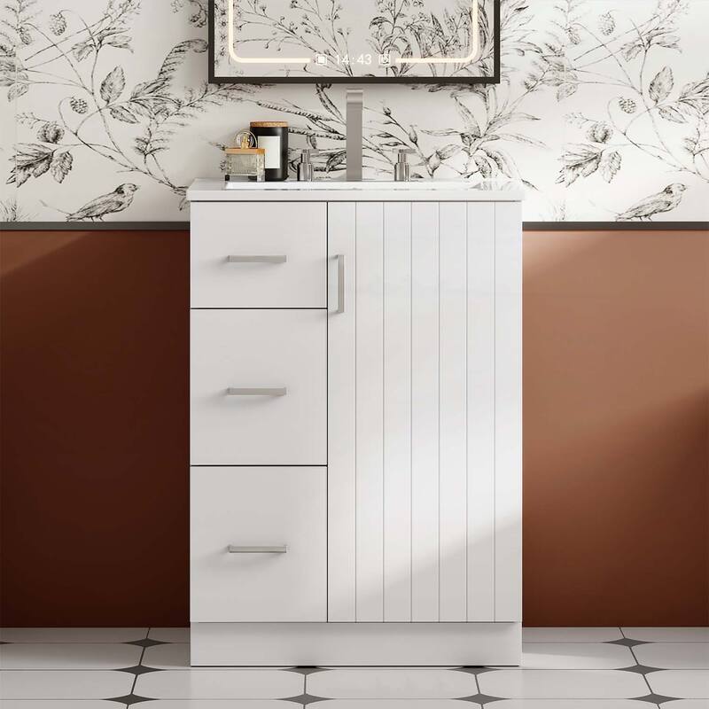 Bathroom Sink Cabinet with 2 Drawers and Soft-Closing Door