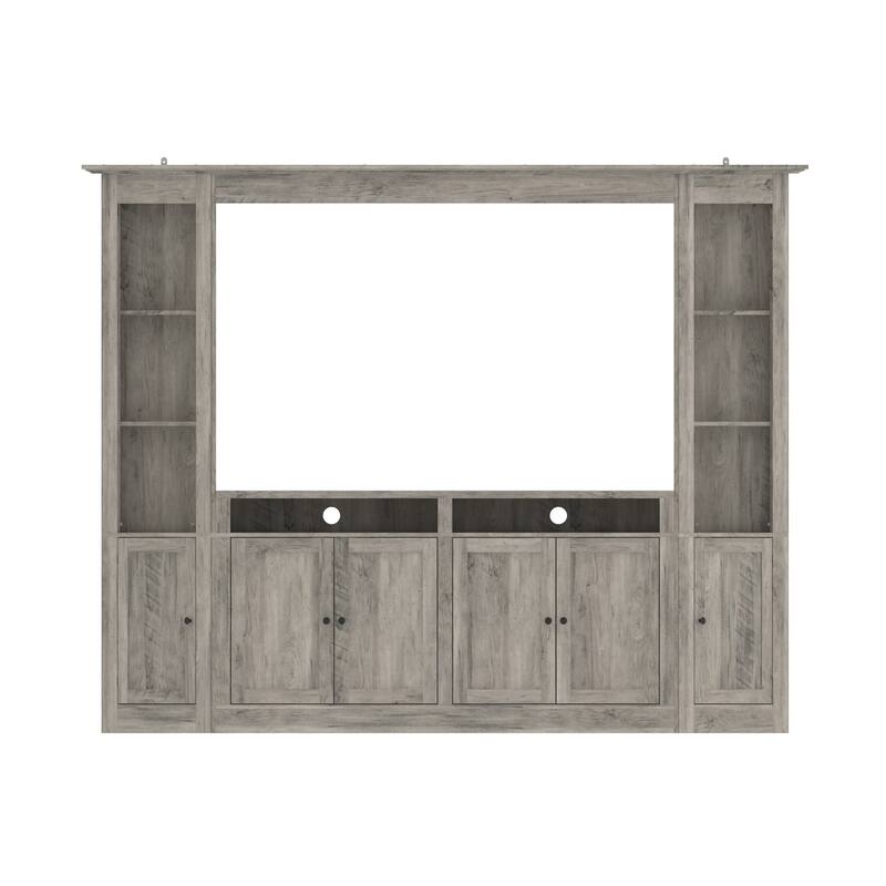 Entertainment Center for 70 Inch TV, Large Media Console with Storage Cabinets Farmhouse TV Wall Unit