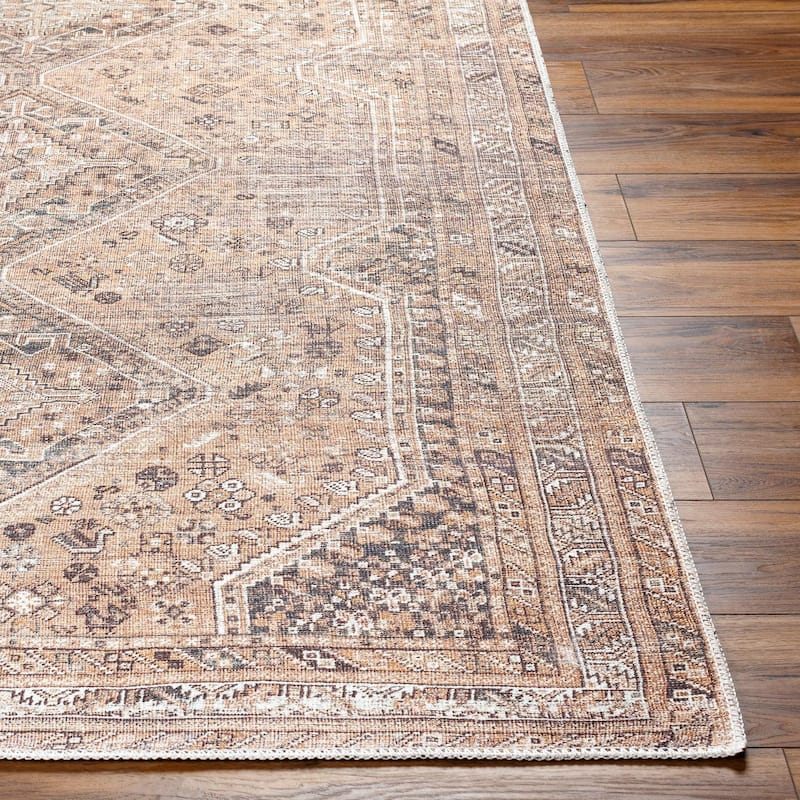 Livabliss Traditional Amelie Medallion Washable Area Rug