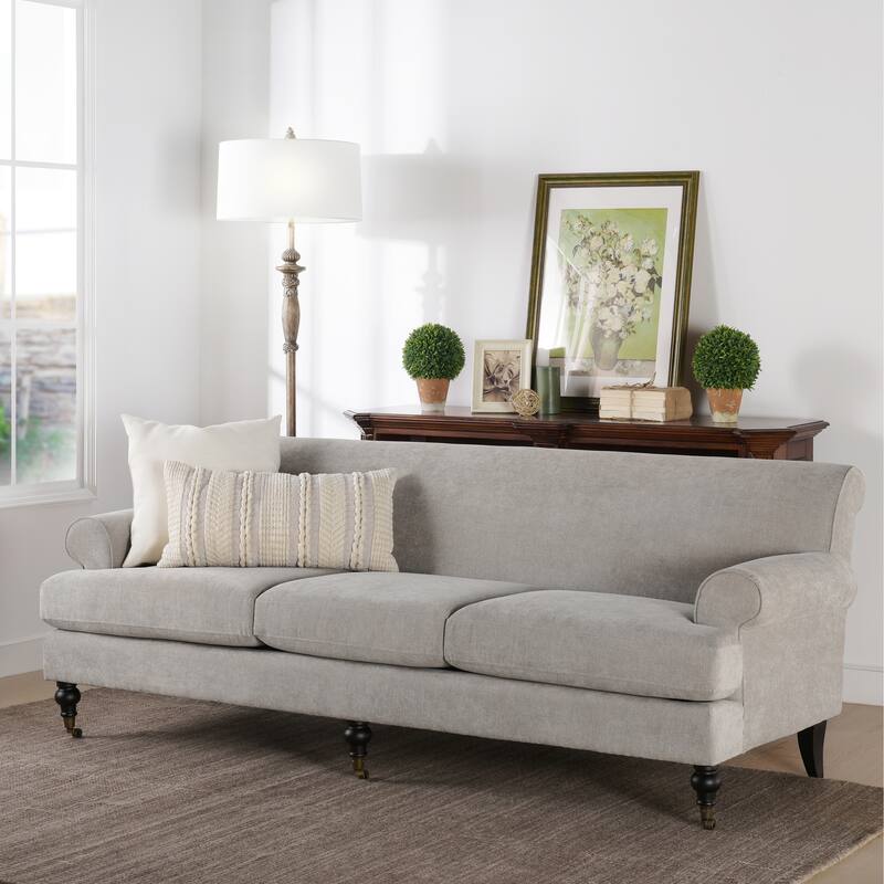 Alana Lawson 88 Inch Living Room Sofa – Three Cushion Couch with Rolled Arms and Tight Back – Minimal Assembly Required