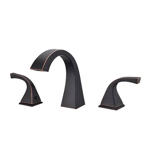 BATHLET Minimalist In Design Widespread Double Handles Bathroom Faucet With Drain Assembly