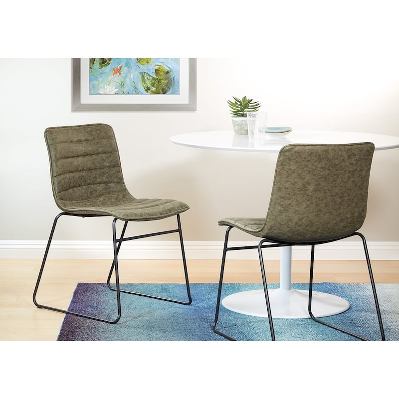 Halo Stacking Chair (Set of 2) - Olive Green