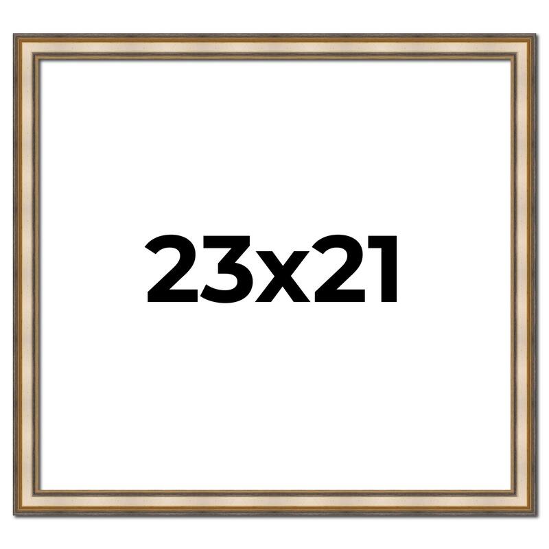 23x21 Frame Gold Solid Wood Shadow Box Width 1.5 Inches | Interior Frame Depth 2 3/8 Inches