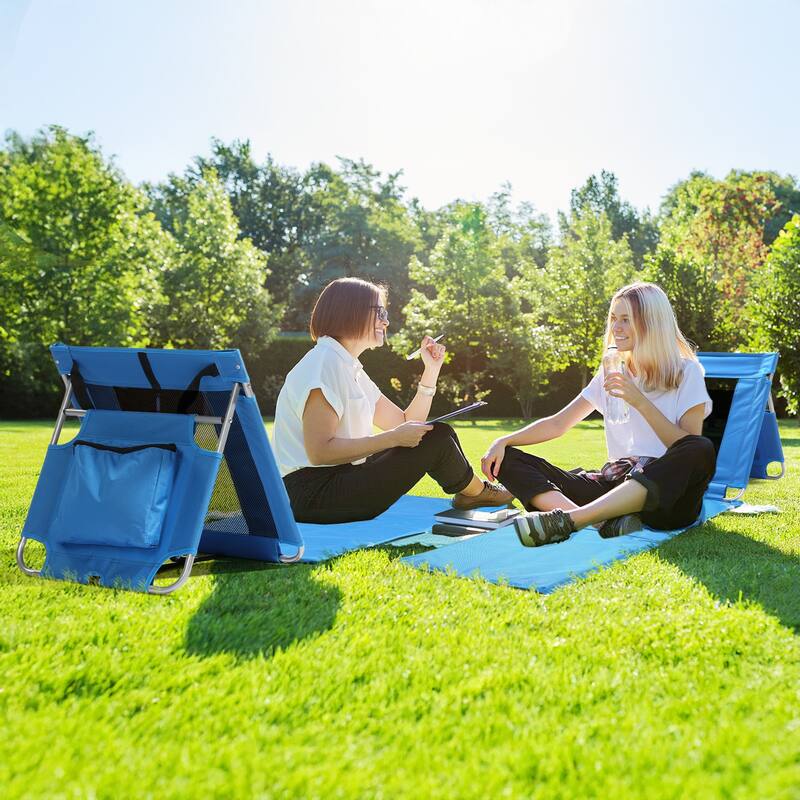 Foldable Beach Lounger, Lightweight Beach Mat Lounge Chair with Breathable Mesh Back