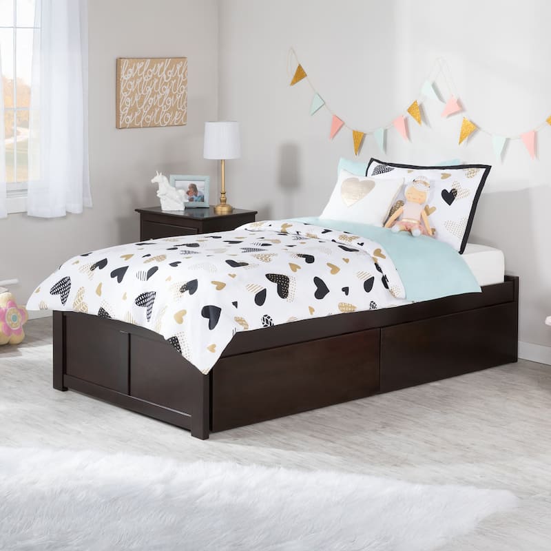 Concord Platform Bed with Footboard and Storage Drawers