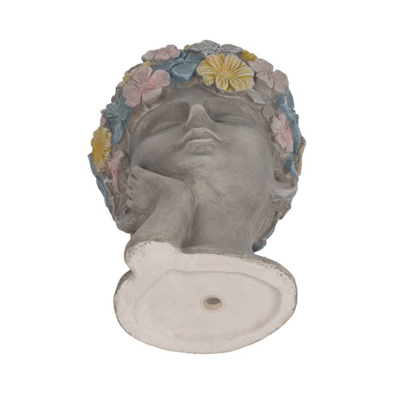 Unique Bust Style Resin Planter or Flower Pot with Crown Detail