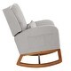 preview thumbnail 6 of 28, Nursery Rocking Chair High Back Armchair with Side Pocket Rubber Wood Legs and Pillow Flannel Chair for Living Room/Bedroom