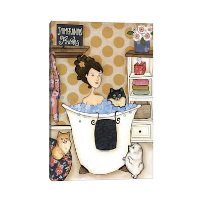 iCanvas "Pomeranian Puddles" by Jamie Morath Canvas Print