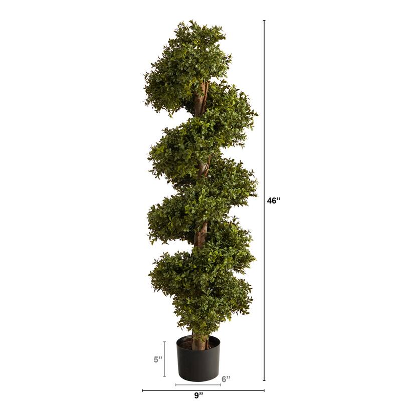 Spiral Topiary Tree 46In Artificial Indoor Outdoor Decor - Green - 41-50 Inches