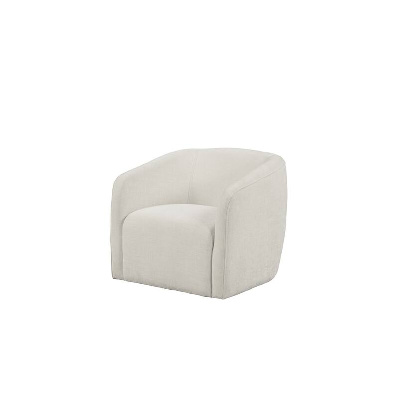 HomeRoots 32" Beige Fabric Barrel Club Chair - 31.7 in. x 29 in. x 32.2 in.