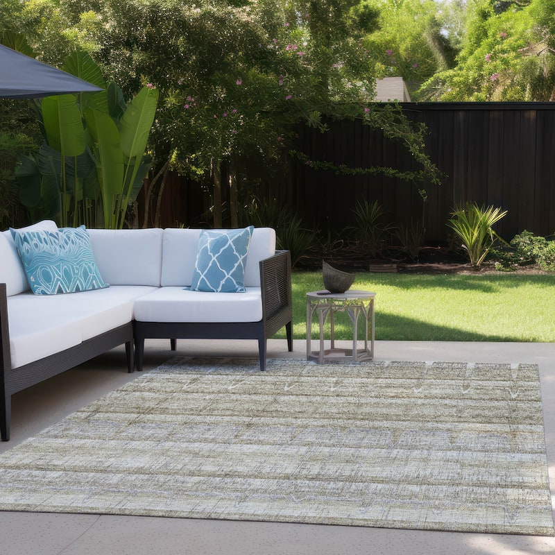 Machine Washable Indoor/ Outdoor Chantille Abstract Ombre Rug