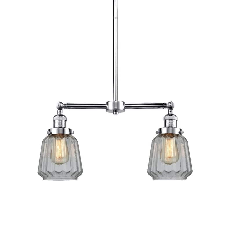 Innovations Lighting Chatham 2 Light 21" Wide Linear Chandelier - Polished Chrome / Clear