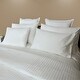 preview thumbnail 2 of 2, 300 TC 100pct Cotton Sateen Striped White Pair of Queen Flat Sheets