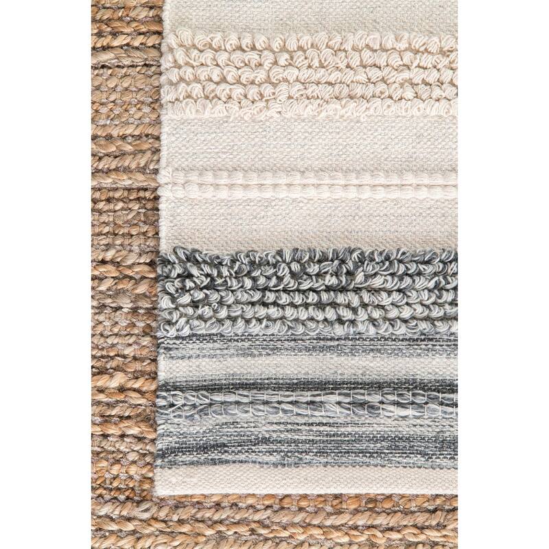 Nuloom Ivory Handmade Indiga Casual Urban Simply Solid Area Rug
